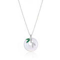 Butterfly Resin Circle Pendant Necklace | Women's Clavicle Pendant Necklace QXL B