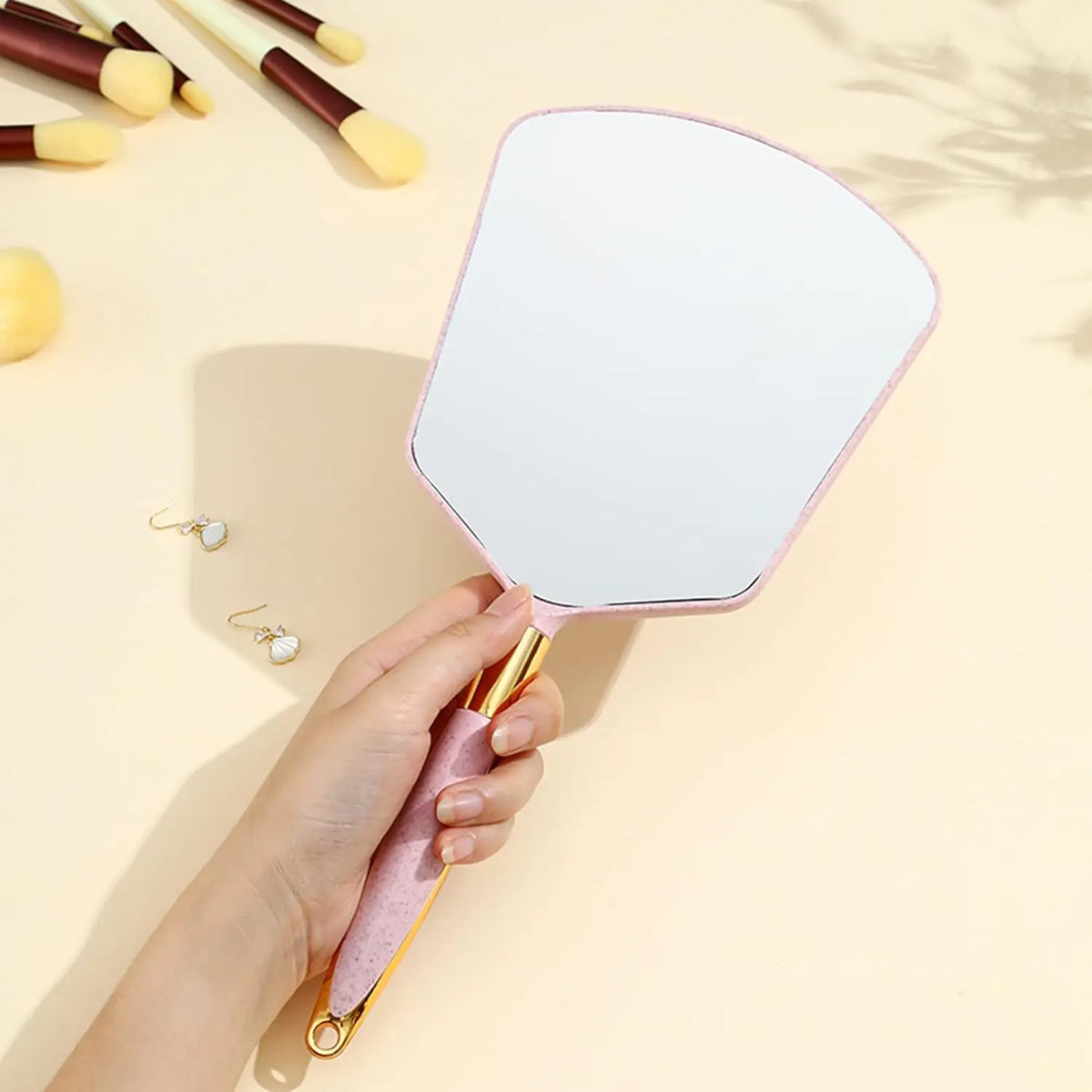 Handheld Mirror with Handle & Hook – Makeup & Barber Mirror Handheld Makeup Mirror QXL