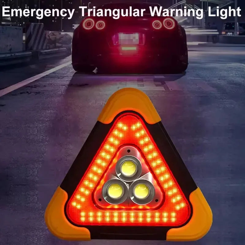 3-in-1 Solar Emergency Triangle Warning Light | 6400mAh Emergency Warning Triangle QXL