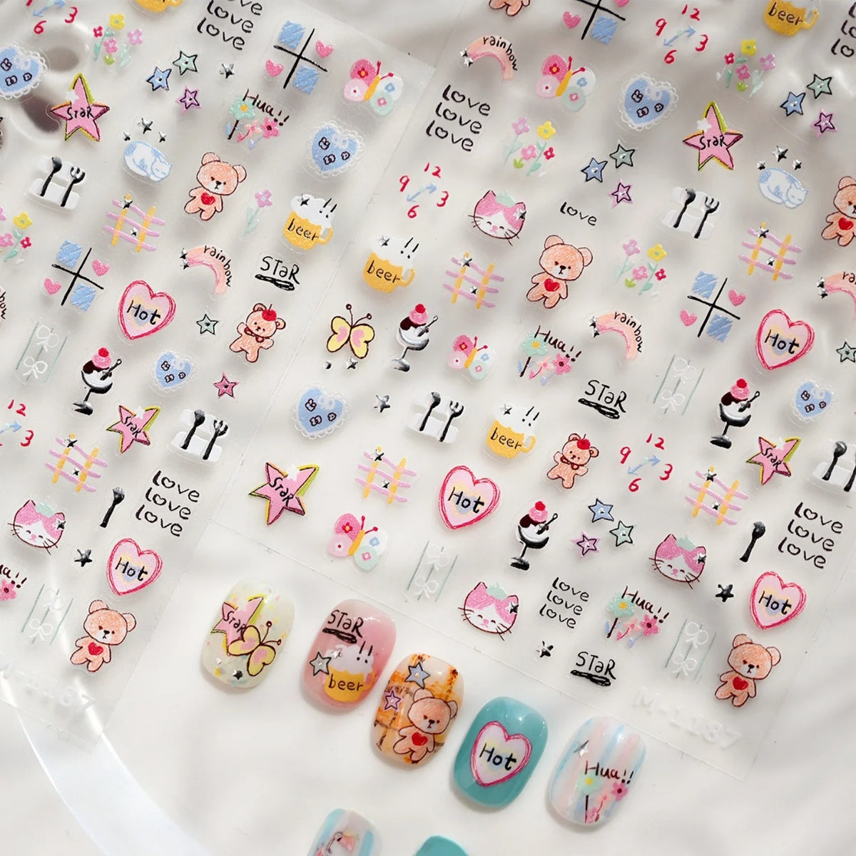 5D Nail Art Stickers – Cute Animal & Fun Design Decals Nail Art Stickers QXL
