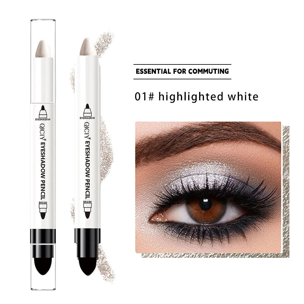 Double-Ended Pearlescent Eyeshadow Stick & Highlight Brush Eyeshadow Stick QXL QZY-8802-01