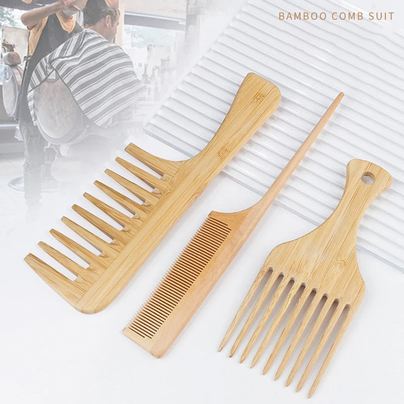 Bamboo Wide-Tooth Hair Comb | Antistatic Detangling Tool Bamboo Hair Comb QXL