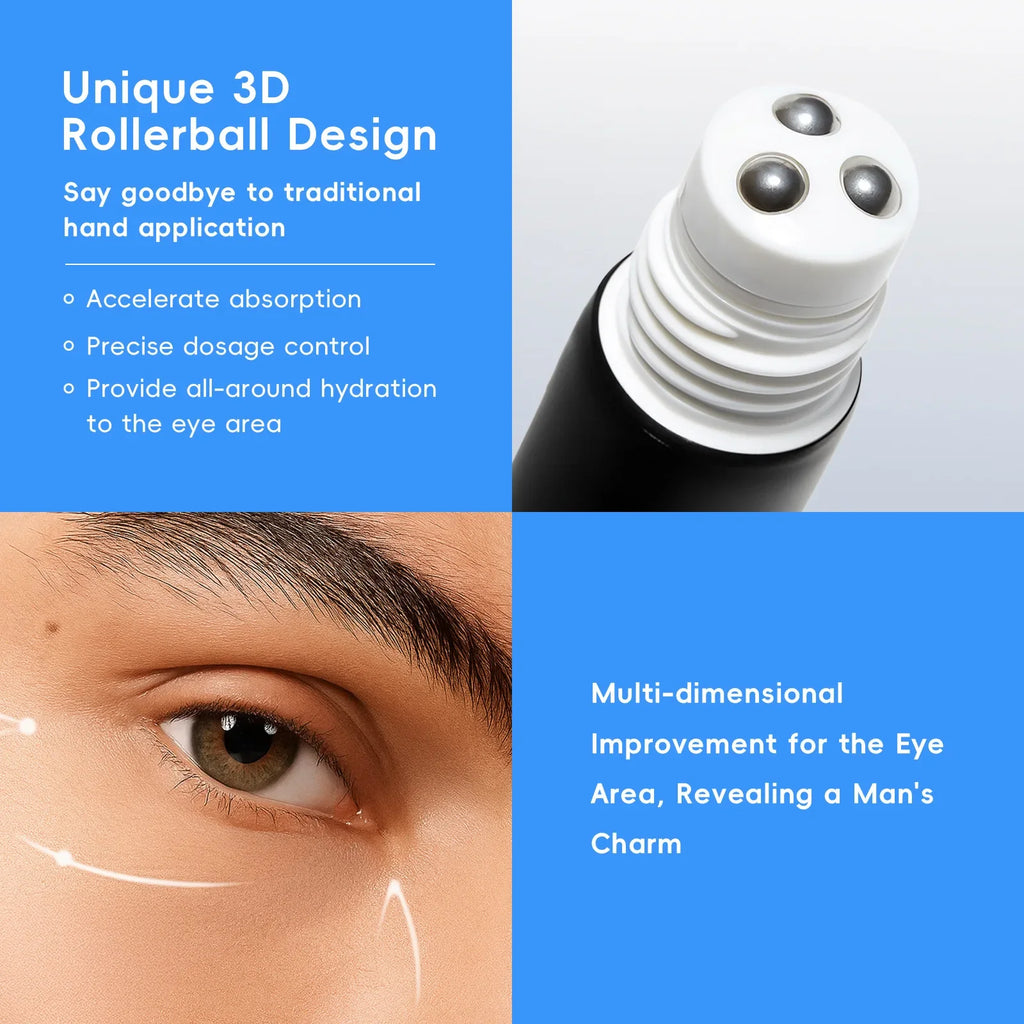 LAIKOU Men Eye Cream 20g | 3D Rollerball Hydrating Eye Care Men's Eye Cream QXL