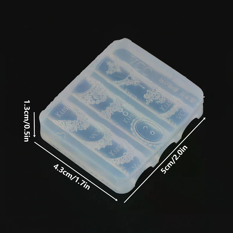 Silicone Lace Nail Art Mold | Embossed Manicure Stencil DIY Nail Art Mold QXL