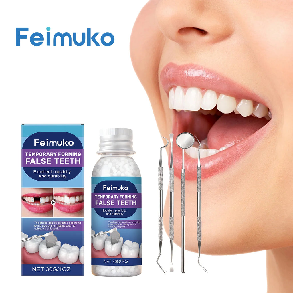 Feimuko Moldable Temporary False Teeth | Shapeable Denture Kit Moldable Denture Kit QXL