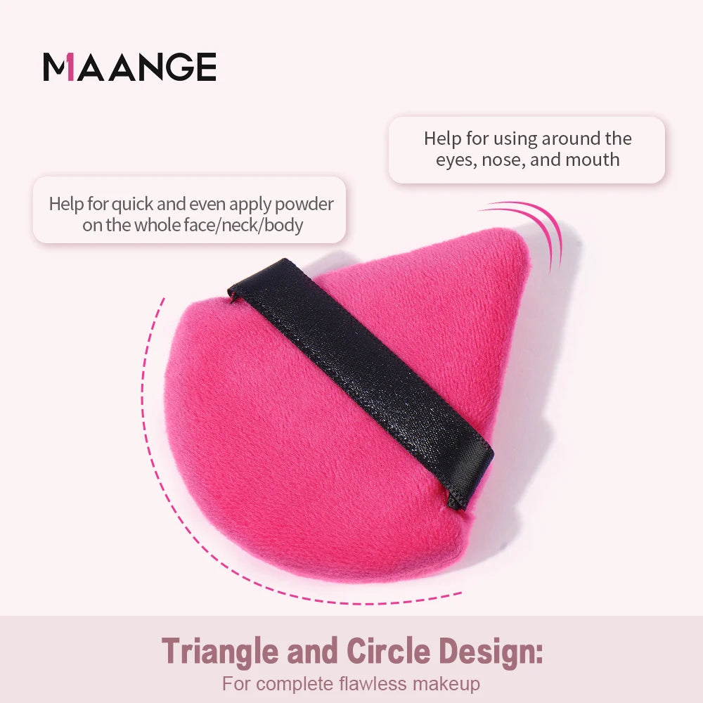 MAANGE Triangle Powder Puff Set 3/5/6 Pcs | Soft Velour Makeup Makeup Powder Puff QXL