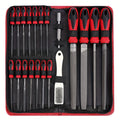 13-Pc Needle File Set | Alloy Steel Deburring & Engraving Kit Needle File Set QXL Red