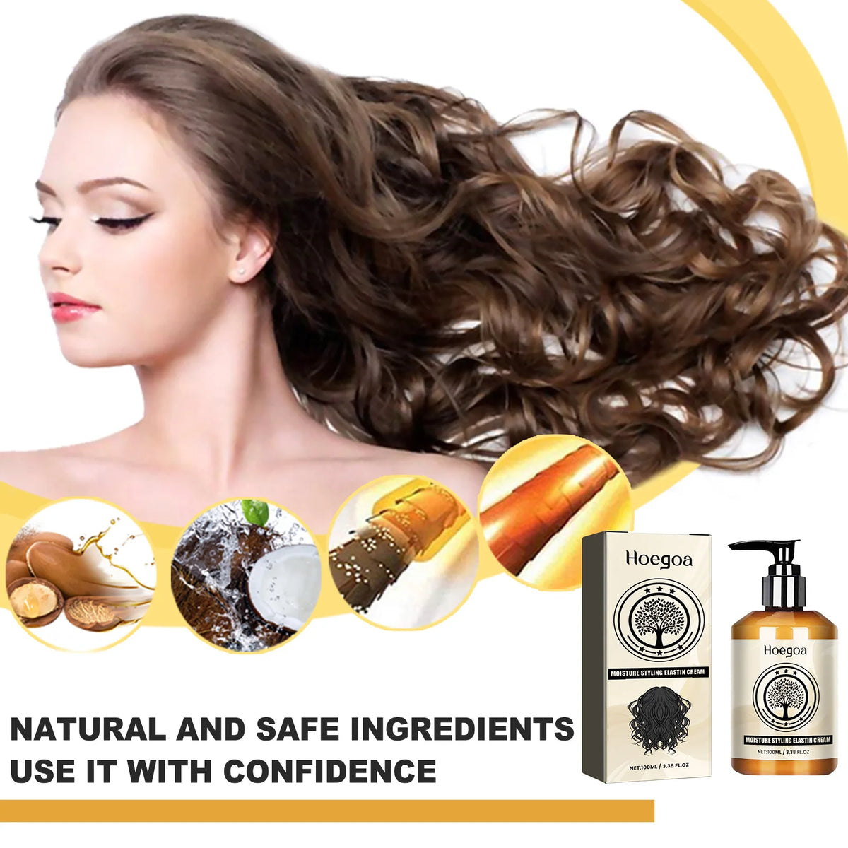 Moroccan Curl Enhancing Cream | Moisturizing Elastin 100ml Curl Enhancing Cream QXL