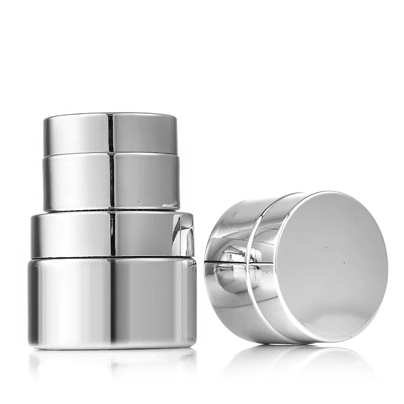 Silver Glass Cream Jar | Empty Cosmetic Container 5–50ml Glass Cosmetic Jar QXL