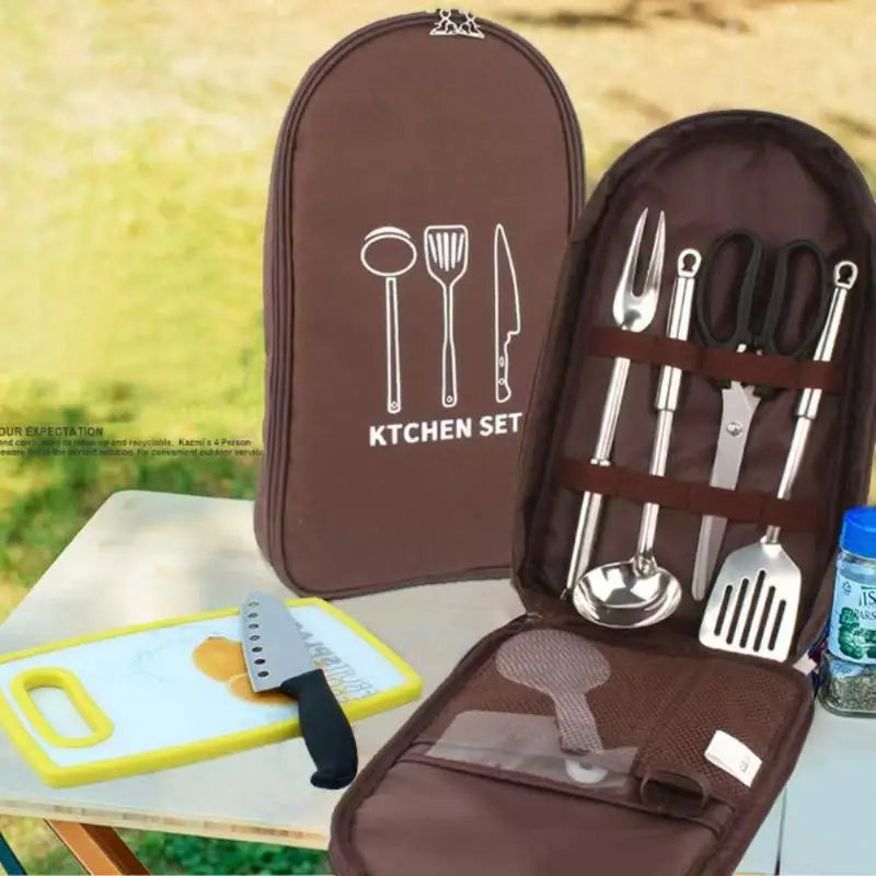 Portable Outdoor Cooking Utensil Storage Bag | BBQ & Camping Outdoor Utensil Bag QXL