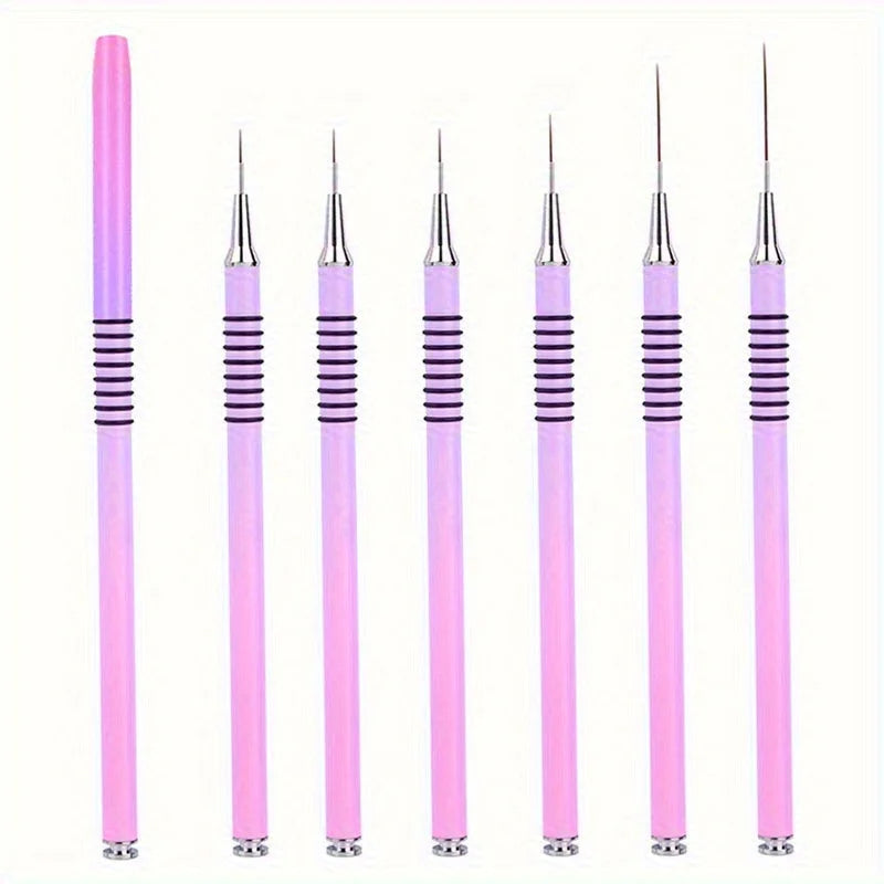 6-Piece Nail Liner Brush Set | Striping & Nail Art Pens Nail Art Brush Set QXL