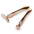2-Piece Metal Facial Roller & Eye Massager Set | Skincare Tool Facial Roller Set QXL 2PC-Rose Gold