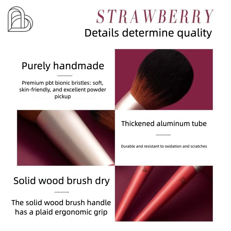 BLJ Red 8-Piece Makeup Brush Set | Face & Eye Complete Kit Makeup Brush Set QXL
