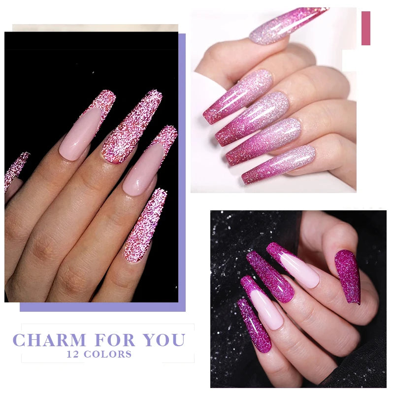 VERONNI 10ml Glitter Thermal Gel Polish | UV/LED Color-Changing Gel Nail Polish QXL