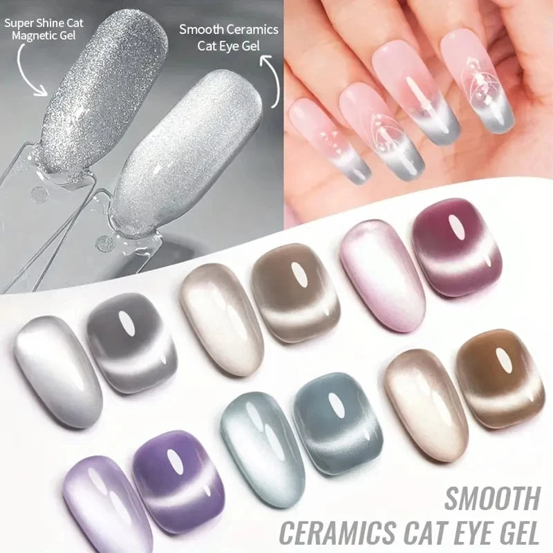 6-Color Mirror Cat Eye Magnetic Gel Nail Polish UV LED Magnetic Gel Polish QXL