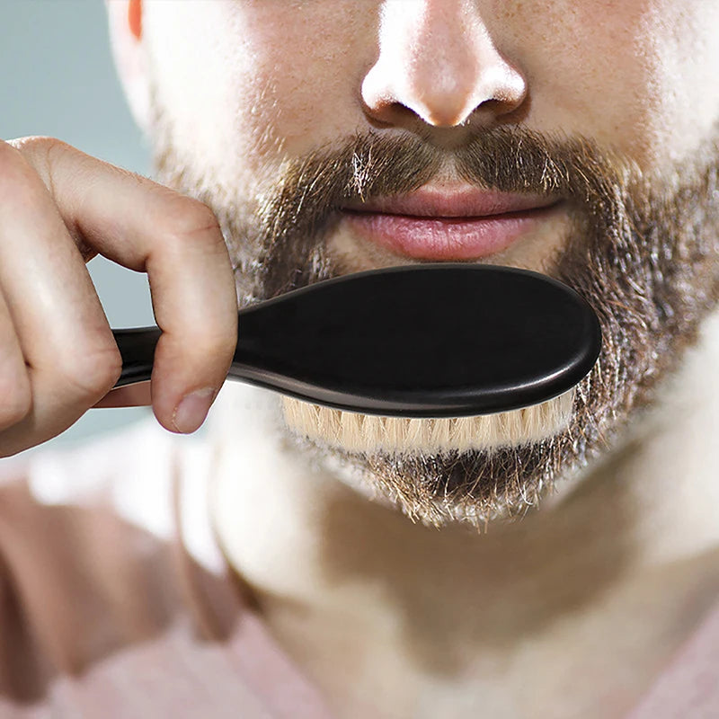 Wild Boar Bristle Beard Brush | Men's Grooming & Barber Tool Beard Styling Brush QXL