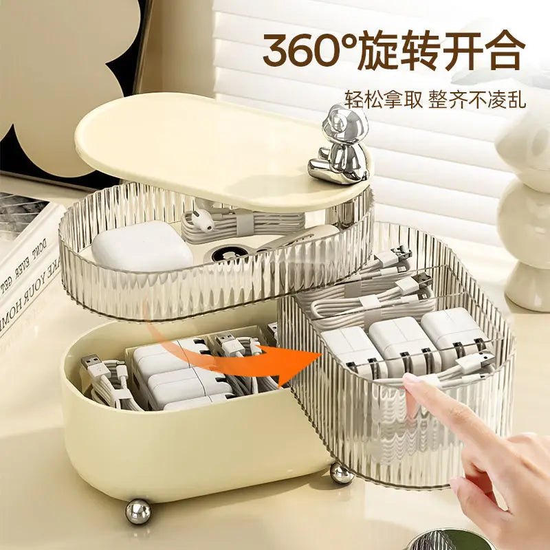 360° Rotating Makeup Organizer | Multi-Layer Storage Box Rotating Makeup Organizer QXL