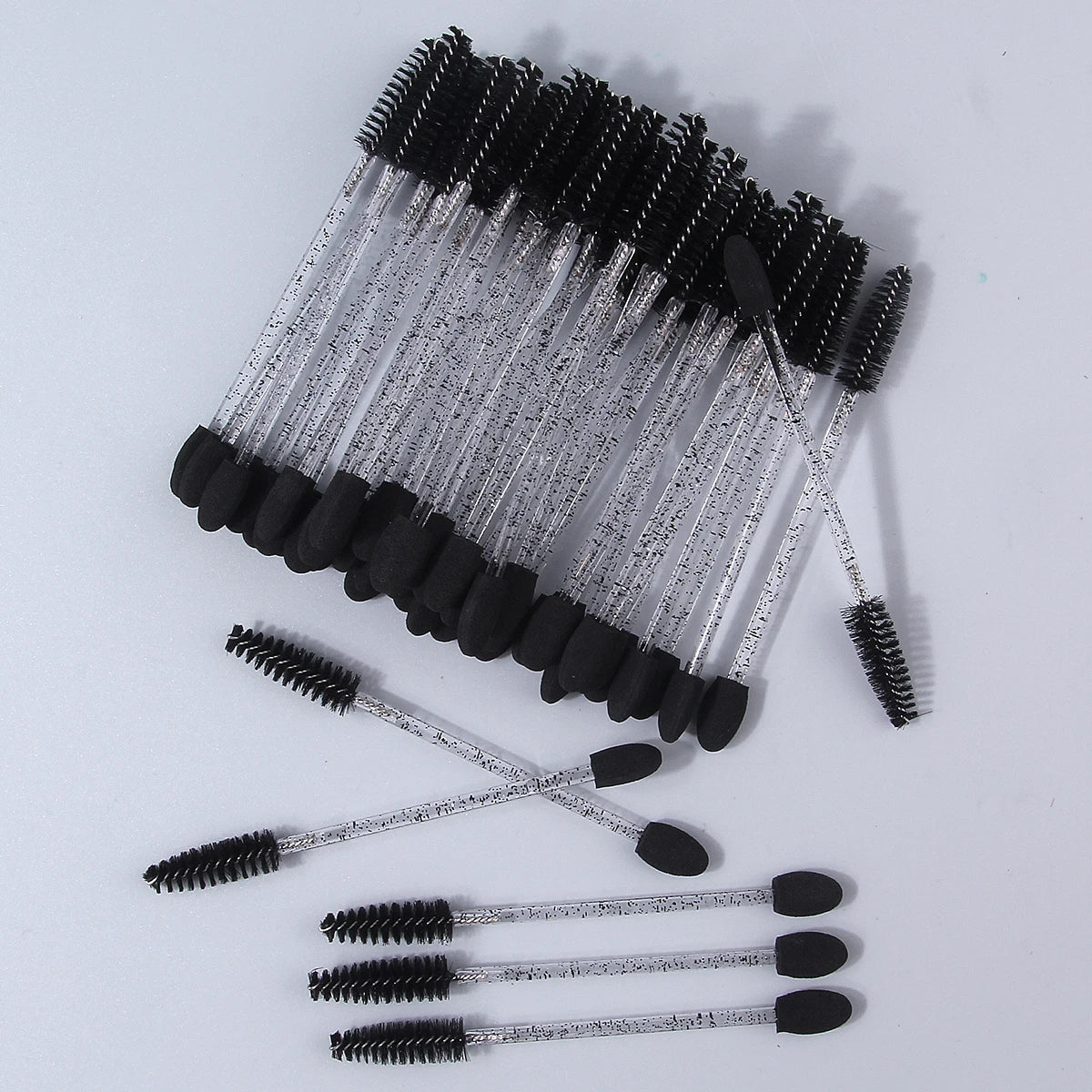 50-Pack Dual-Head Mascara Wands & Eyeshadow Applicators Disposable Makeup Applicator QXL