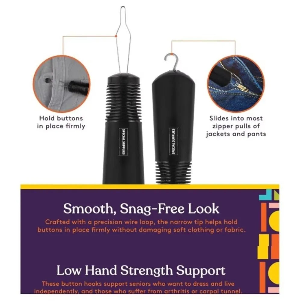 ABS Button Hook Dressing Aid Tool | Easy Buttoning for Seniors Dressing Aid Tool QXL