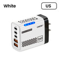 5-Port 240W GaN USB-C PD Fast Charger | Quick Charge 3.0 GaN Wall Charger QXL White US 100-240V