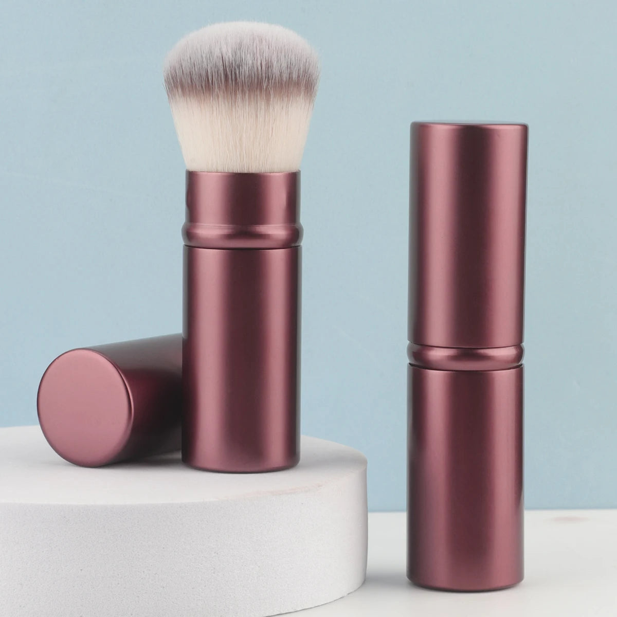 RANCAI Retractable Portable Powder Brush | Mini Makeup Brush Retractable Makeup Brush QXL