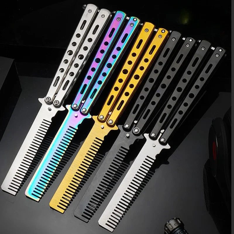 Stainless Steel Butterfly Folding Comb | Pocket Travel Comb Butterfly Folding Comb QXL