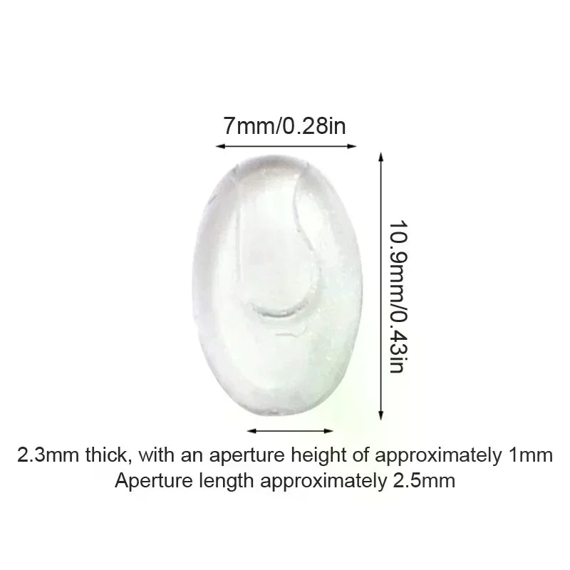 25-Pair Plug-In Eyeglass Nose Pads | Anti-Slip Transparent PVC Eyewear Nose Pads QXL