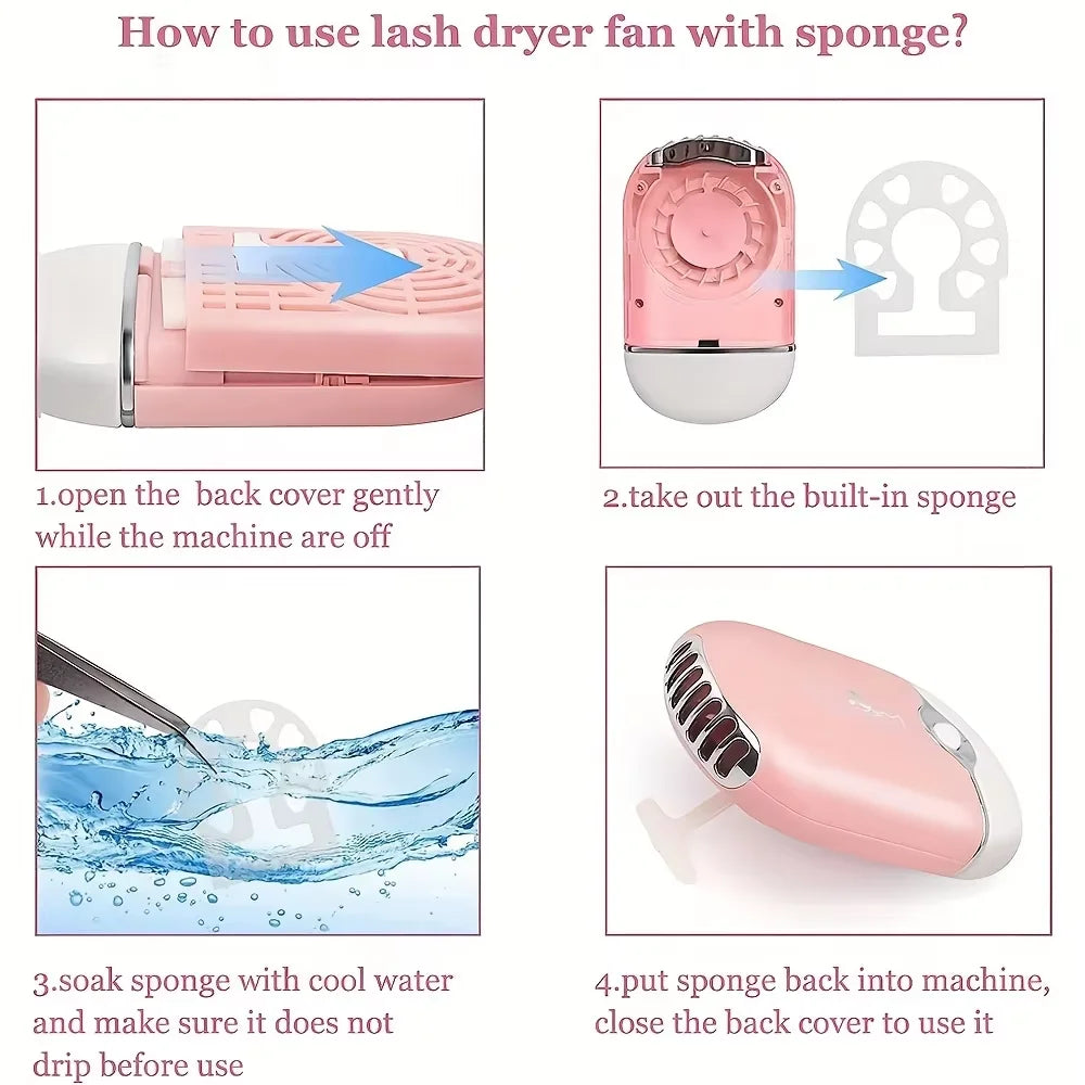 USB Rechargeable Eyelash Extension Fan Dryer | Quick-Dry Lash Lash Extension Fan QXL