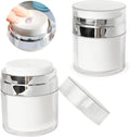 Airless Pump Cream Jars 15/30/50ml | Travel Skincare Containers Airless Pump Jar Set QXL Ivory 30ml Plastic