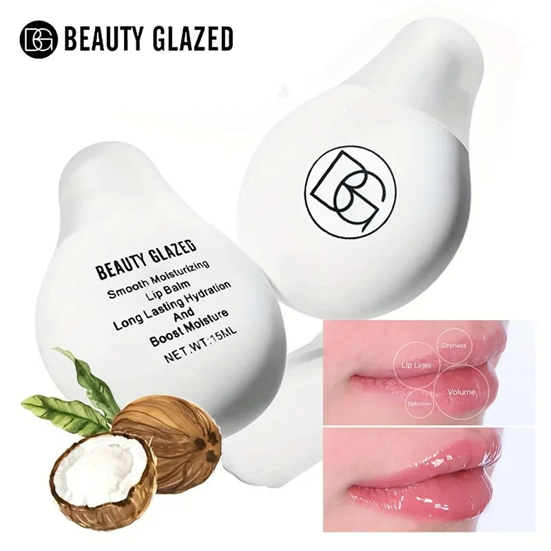 BEAUTY GLAZED Lip Balm with Plant Squalane & Amino Acids 15ml Nourishing Lip Balm QXL B212