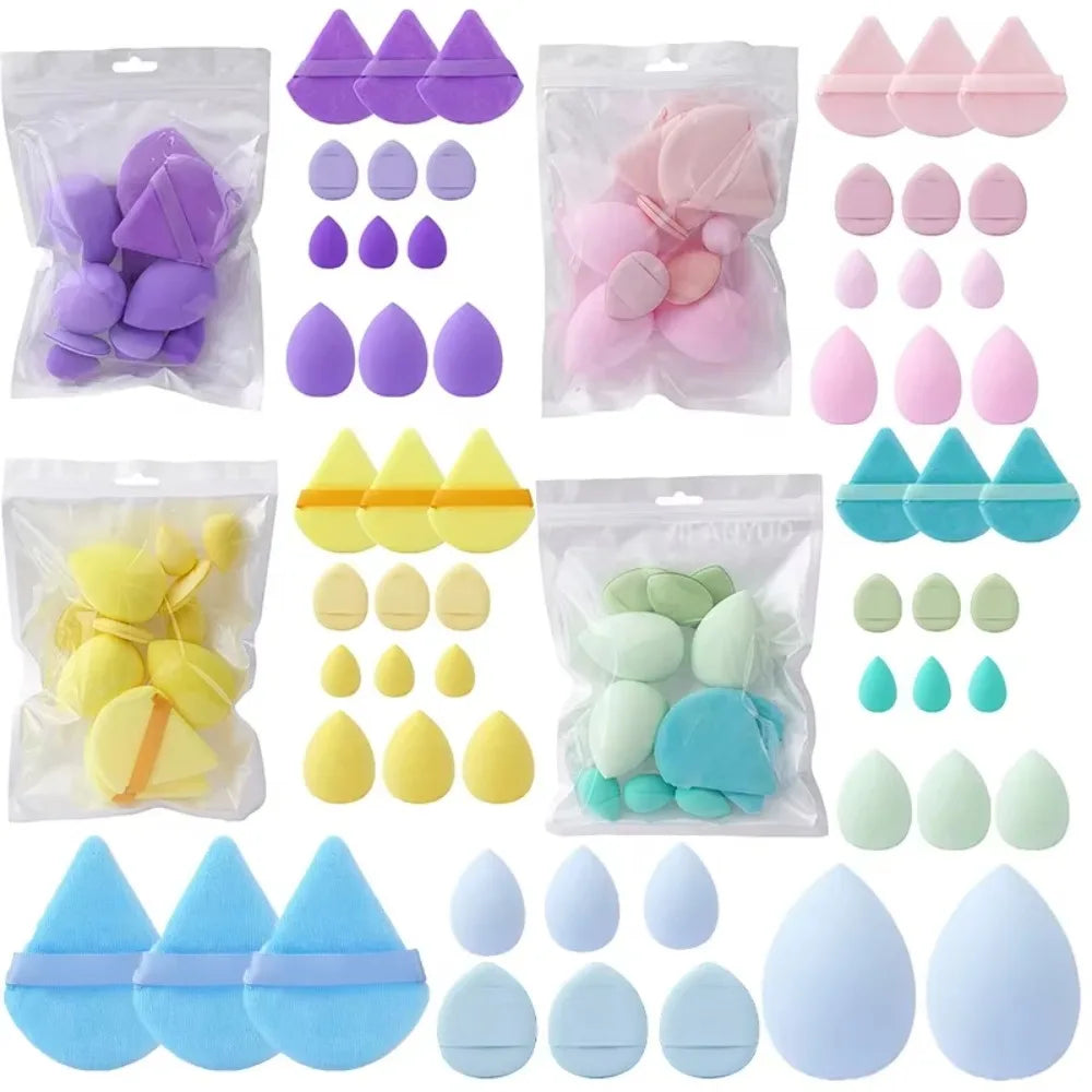 12-Piece Makeup Sponge Set | 4 Shapes, Dry & Wet Cosmetic Puffs Makeup Sponge Set QXL