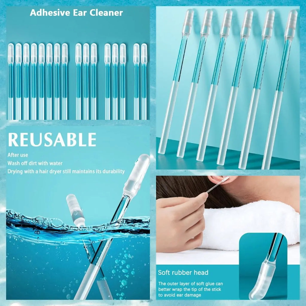 Silicone Sticky Ear Wax Removal Swabs | 24-Pack Ear Cleaning Swabs QXL