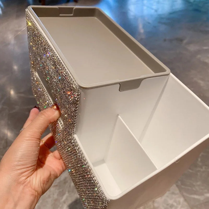 Diamond Acrylic Makeup & Sundries Desktop Organizer Box Desktop Storage Organizer QXL