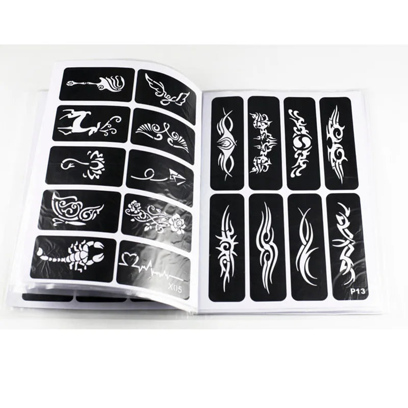 635-Piece Tattoo Stencil Book | Body Art Drawing Templates Tattoo Stencil Set QXL
