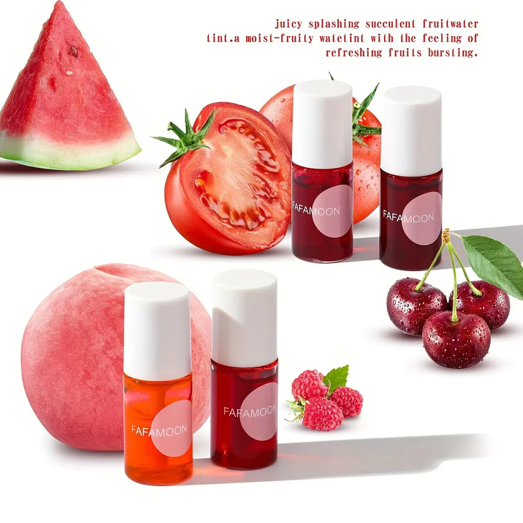 Fafamoon Fruity Lip Tint Gloss | Waterproof Liquid Lipstick Liquid Lip Tint Gloss QXL