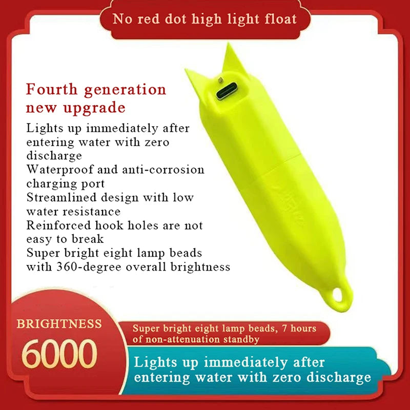LED 360° Night Fishing Float | Bright Waterproof Bobber Night Fishing Float QXL