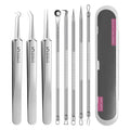 8-Piece Stainless Steel Blackhead Extractor & Blemish Tool Kit Blackhead Extractor Kit QXL M422 silver 8 PCS