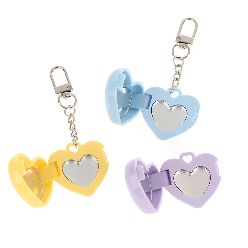Heart Shape Empty Compact Case with Mirror & Keychain Empty Compact Case QXL