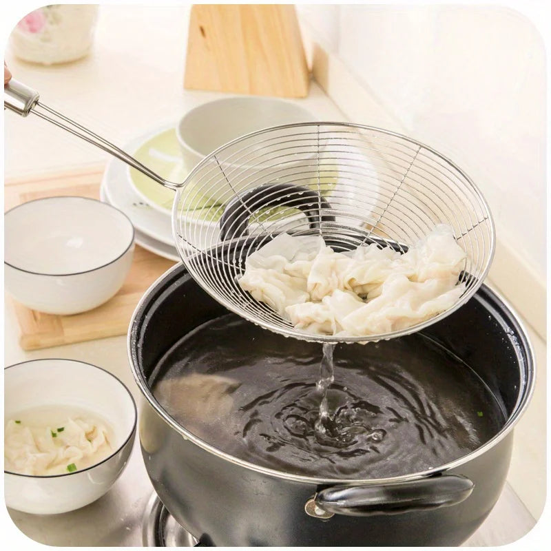 Stainless Steel Wire Skimmer Spoon | Frying & Draining Kitchen Skimmer Spoon QXL