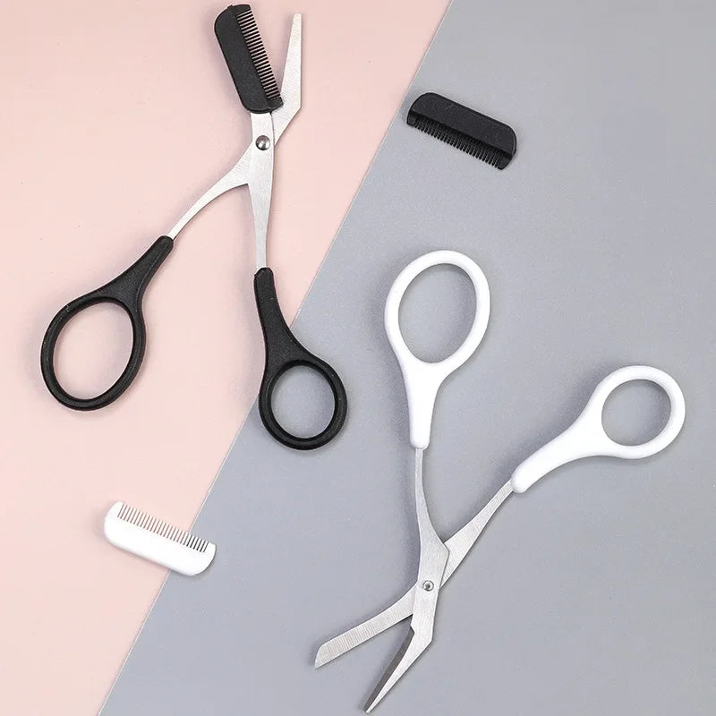 Eyebrow Scissors with Comb | Stainless Steel Safe Trimmer Eyebrow Trimmer Scissors QXL