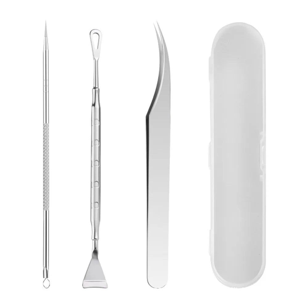3-Pack Double-Head Stainless Steel Blackhead Extractor Tool Blackhead Extractor Tool QXL Gold