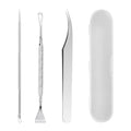 3-Pack Double-Head Stainless Steel Blackhead Extractor Tool Blackhead Extractor Tool QXL Gold