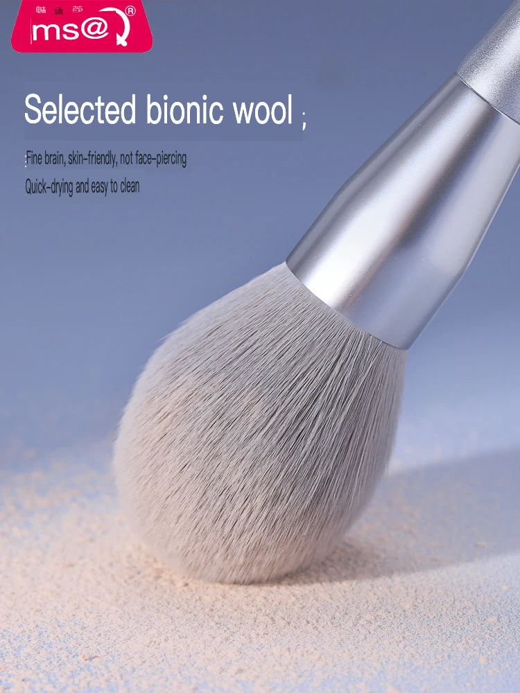 MSQ 8-Piece Silver Snow Makeup Brush Set | Eye, Lip & Blush Makeup Brush Set QXL