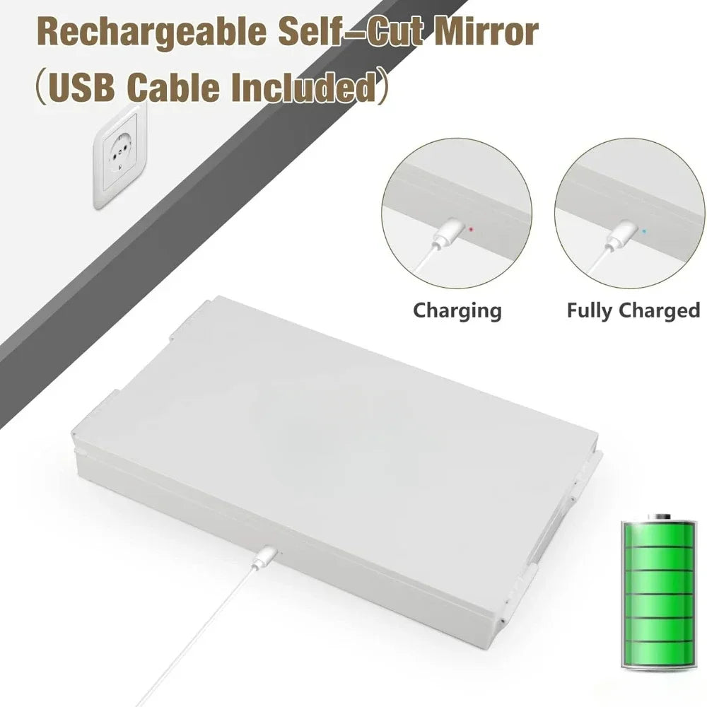 LED 3-Way Mirror for Self Haircuts | 360° Rechargeable LED Haircut Mirror QXL