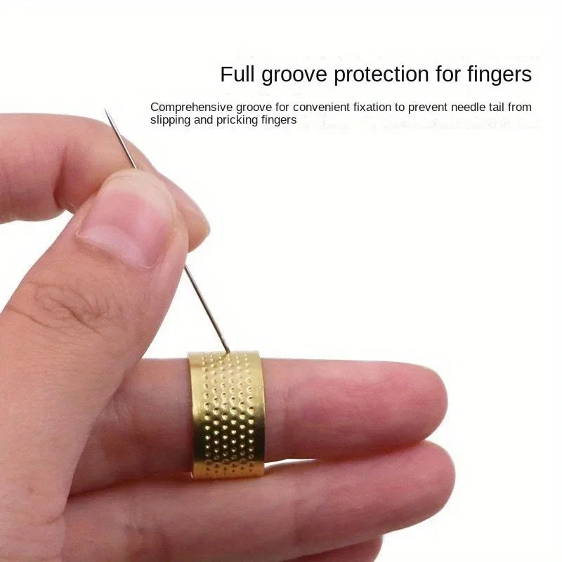 10-Pack Golden Steel Sewing Thimble Hoops | Multi-Function Set Sewing Thimble Set QXL