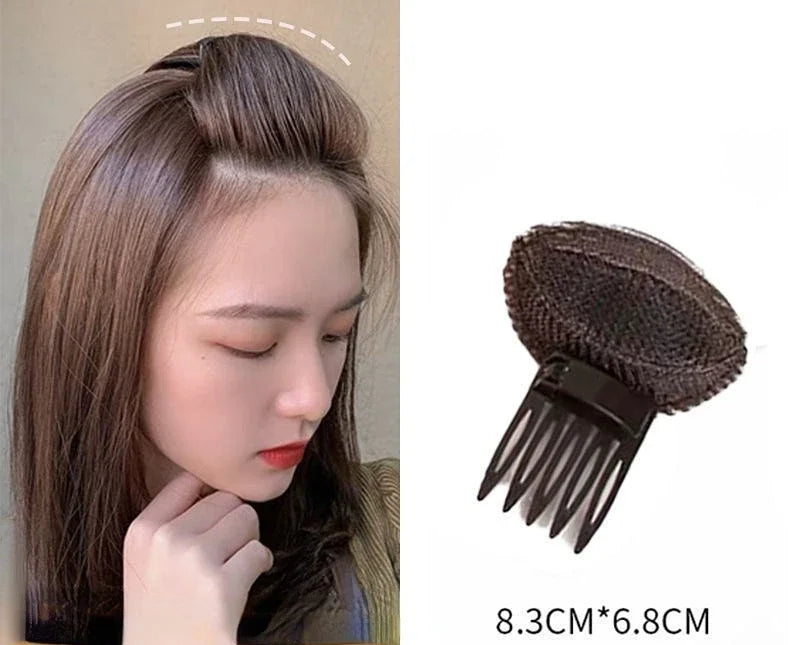 Hair Root Volume Sponge Pad Clip | Bump & Fluffy Bangs Insert Comb Hair Volume Clip QXL Brown comb 1pcs