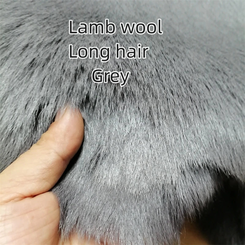 Whole Grey Lambskin Wool Mat | Genuine Leather DIY Craft Piece Lambskin Leather Hide QXL