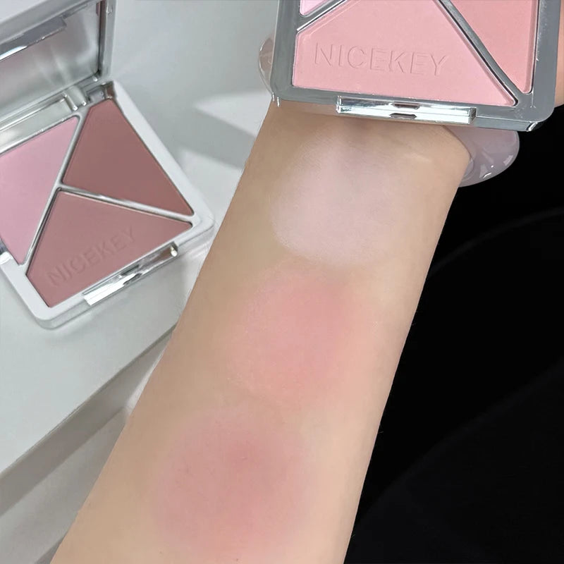 NICEKEY 3-in-1 Cream Blush Palette | Contour & Cheek Tint Cream Blush Palette QXL