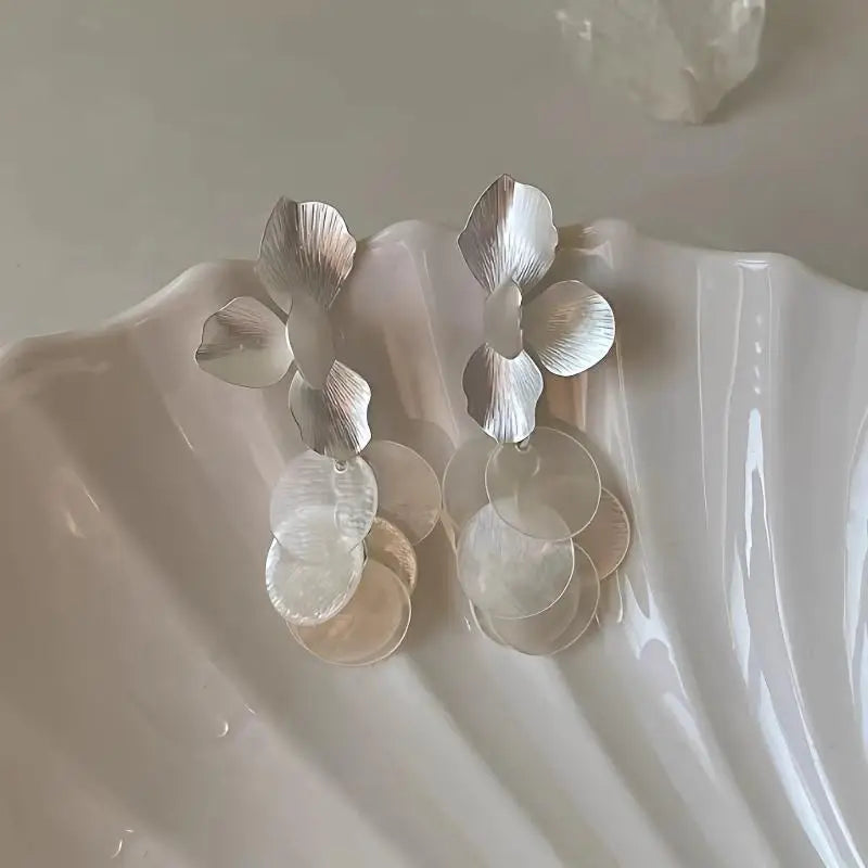 Ocean Starfish Shell Drop Earrings | Summer Statement Jewelry Drop Dangle Earrings QXL