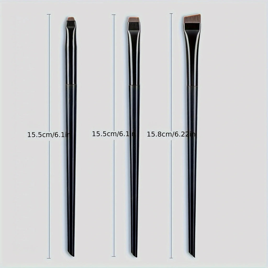 3-Piece Ultra-Thin Angled Eyebrow & Eyeliner Brush Set Eyebrow Brush Set QXL